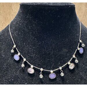 Anne Klein Black Hematite Collar Necklace  15-17”